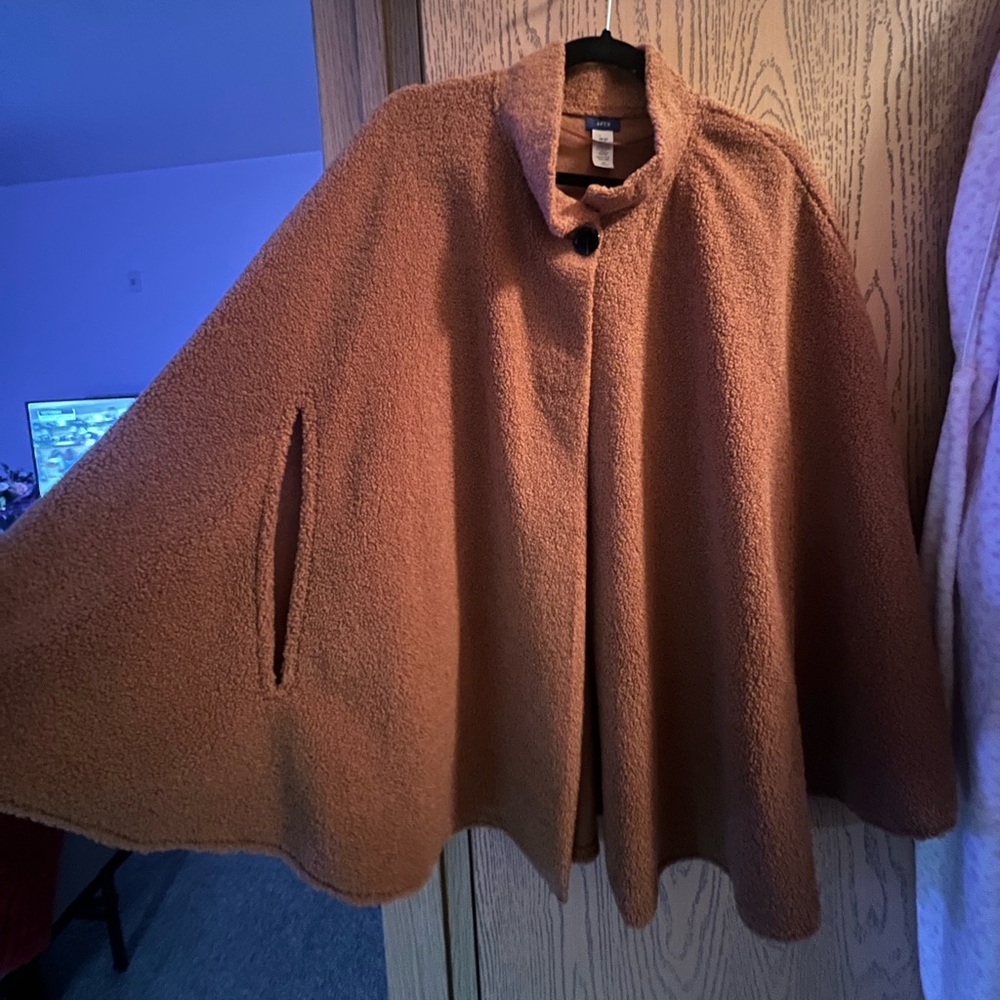 Fleece sweater poncho